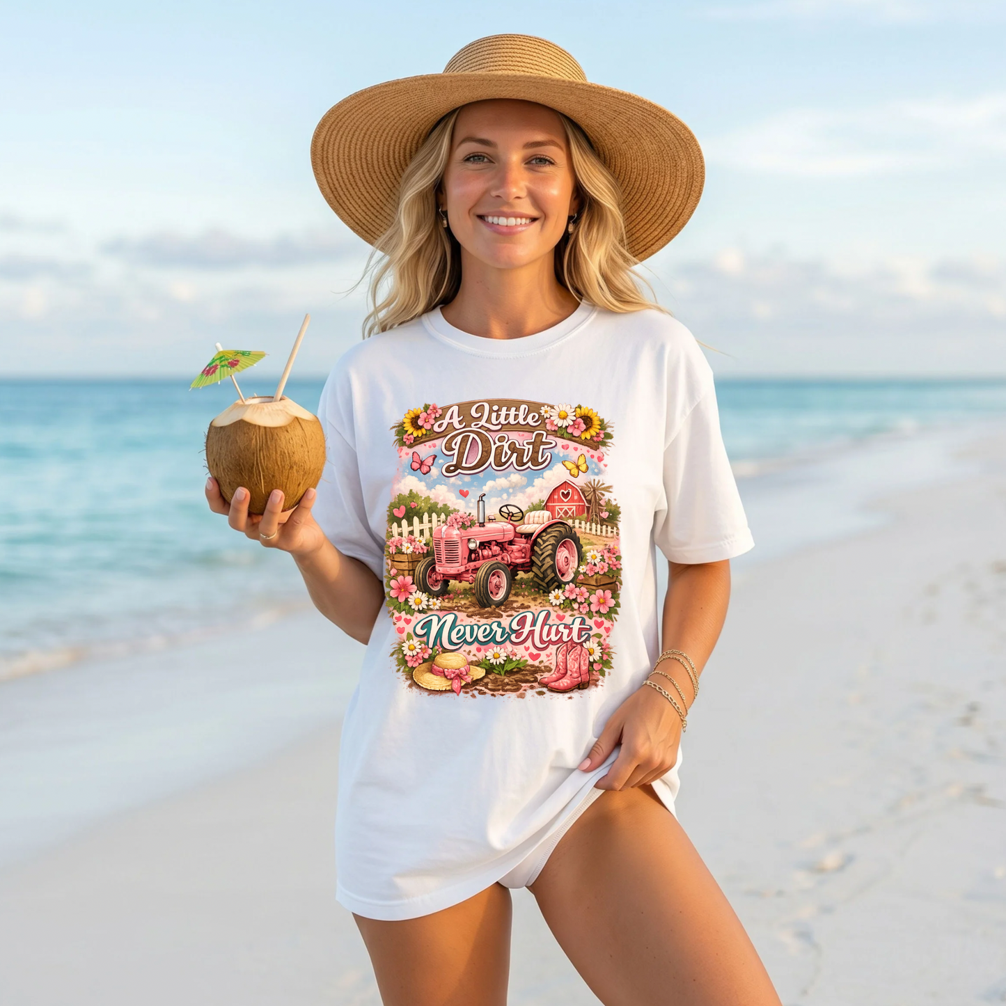 A Little Dirt Never Hurt Girl DTF Print