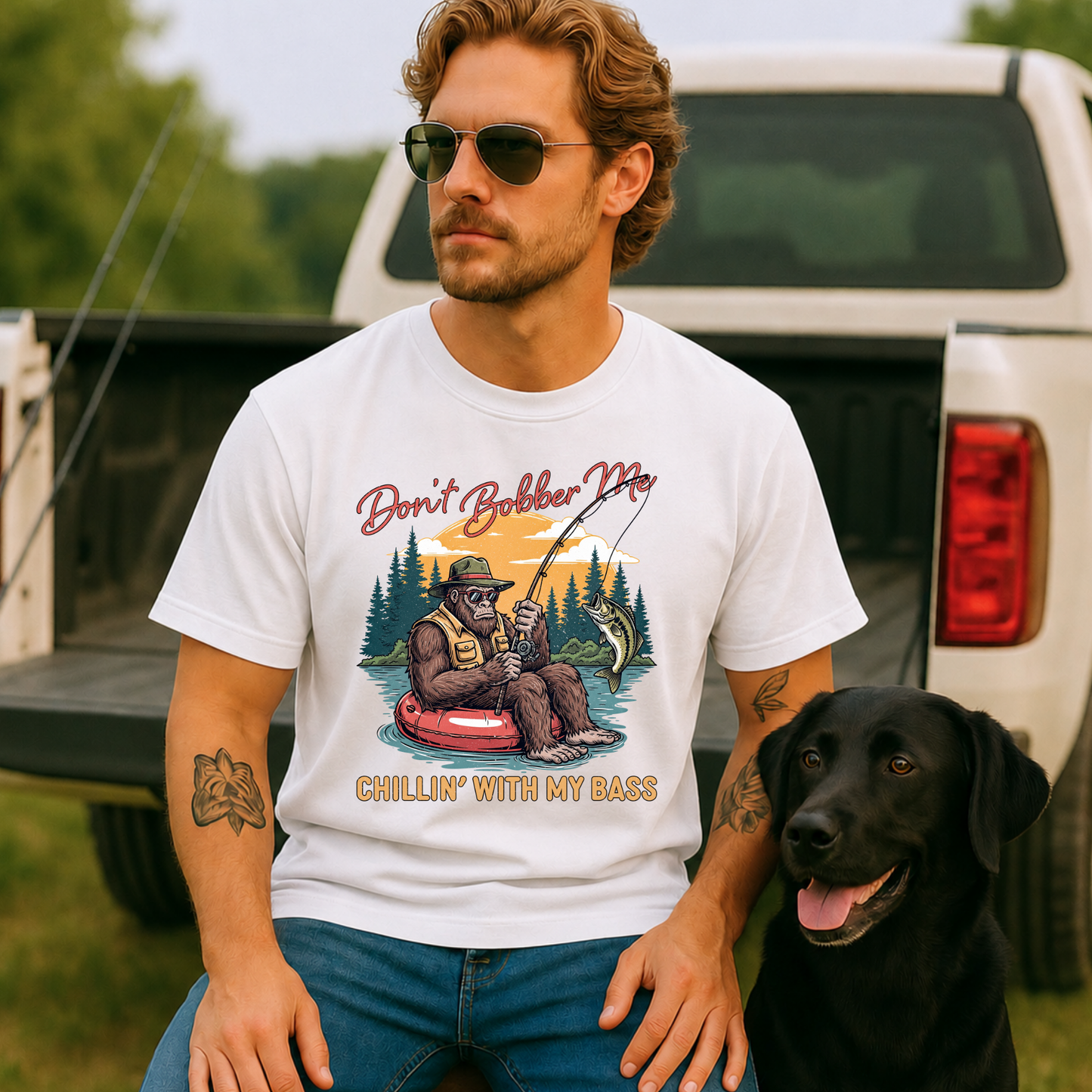 Don't Bobber Me Chillin' With My Bass DTF Print