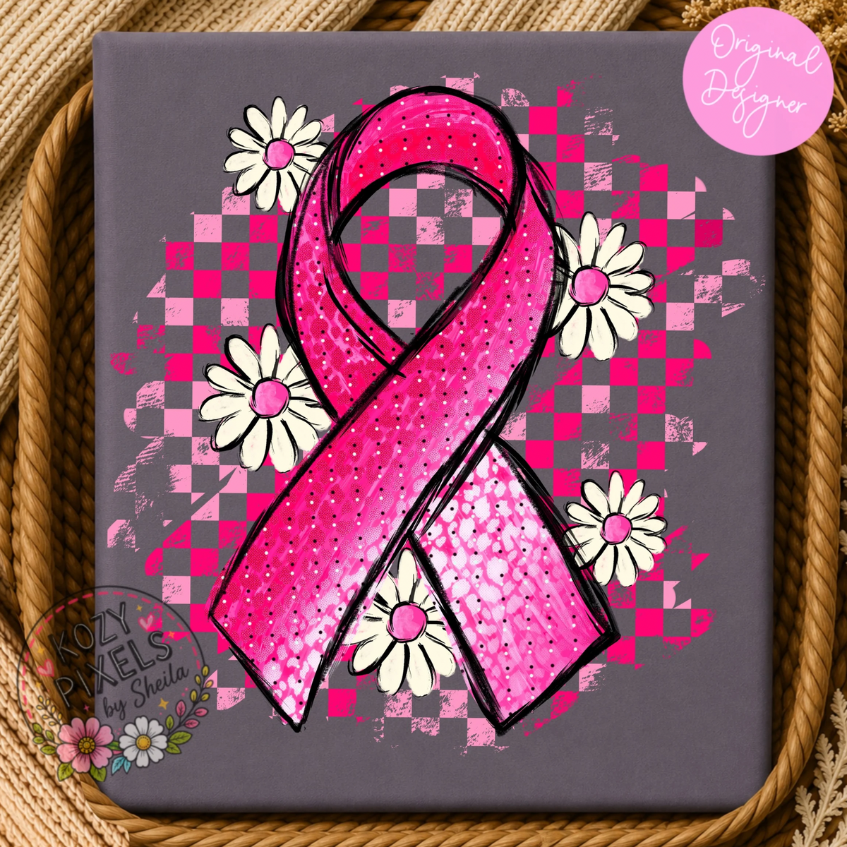 Breast Cancer Ribbon DTF Print