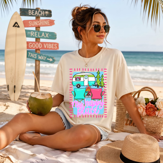 My Happy Place Camper DTF Print