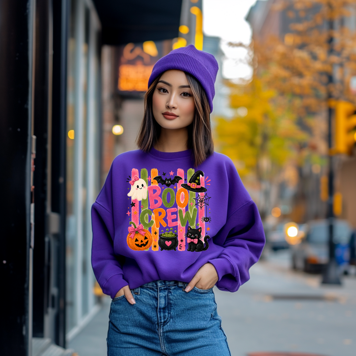 Preppy Boo Crew DTF Print
