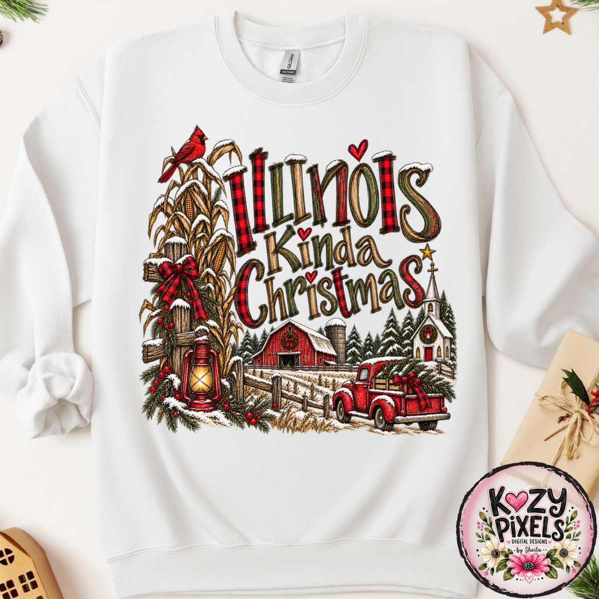 Illinois Kinda Christmas DTF Print
