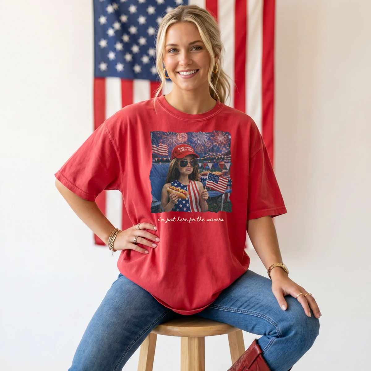 Im Just Here For The Wieners DTF Print