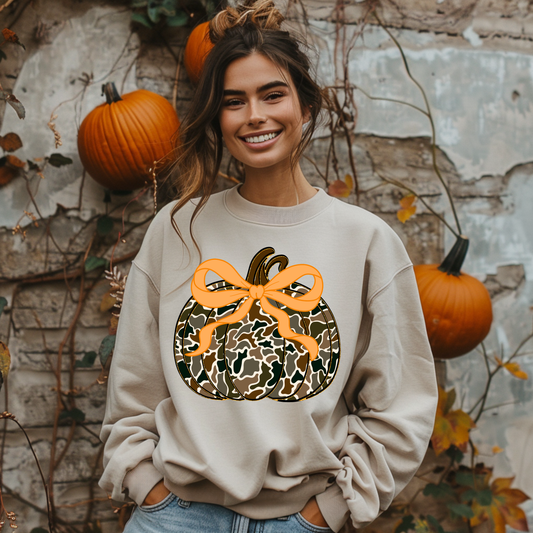Camo Pumpkin DTF Print