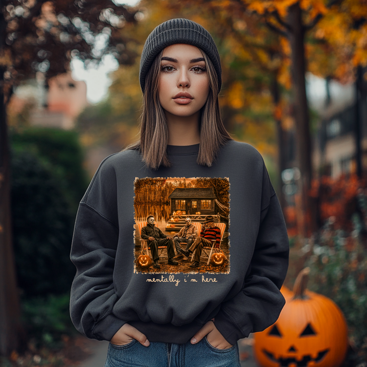 Mentally I'm Here Spooky Guys DTF Print