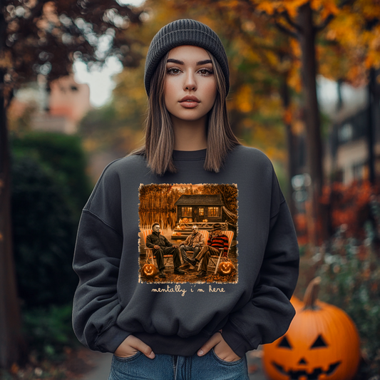 Mentally I'm Here Spooky Guys DTF Print
