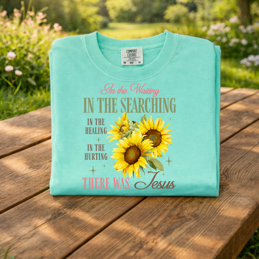 In The Waiting,InThe Searching,InThe Healing,In The Hurting,There Was Jesus DTF Print