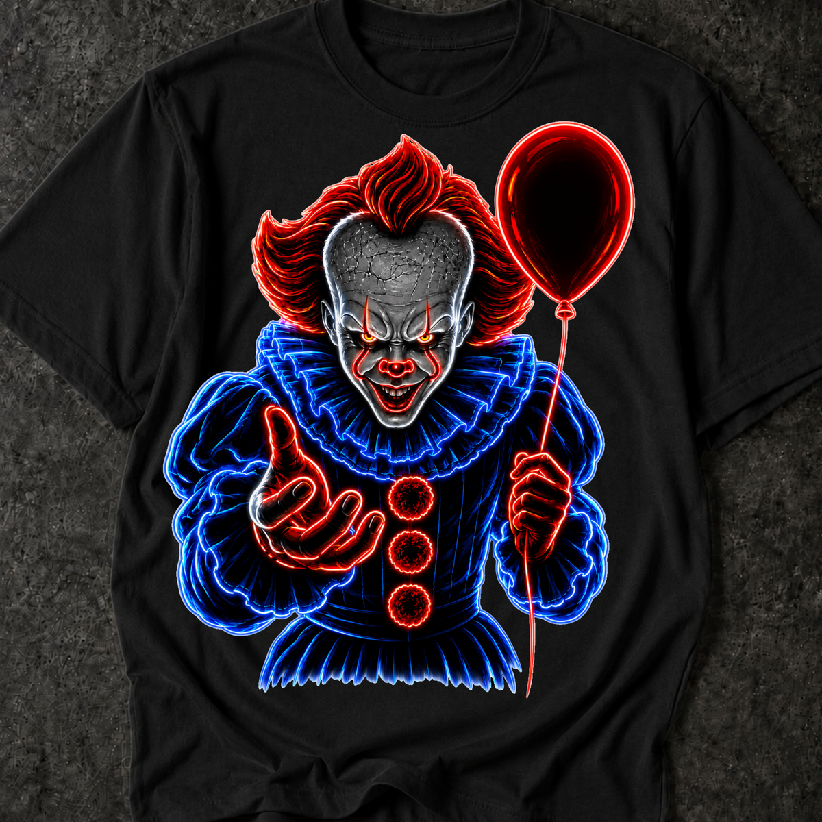 Neon Clown DTF Print
