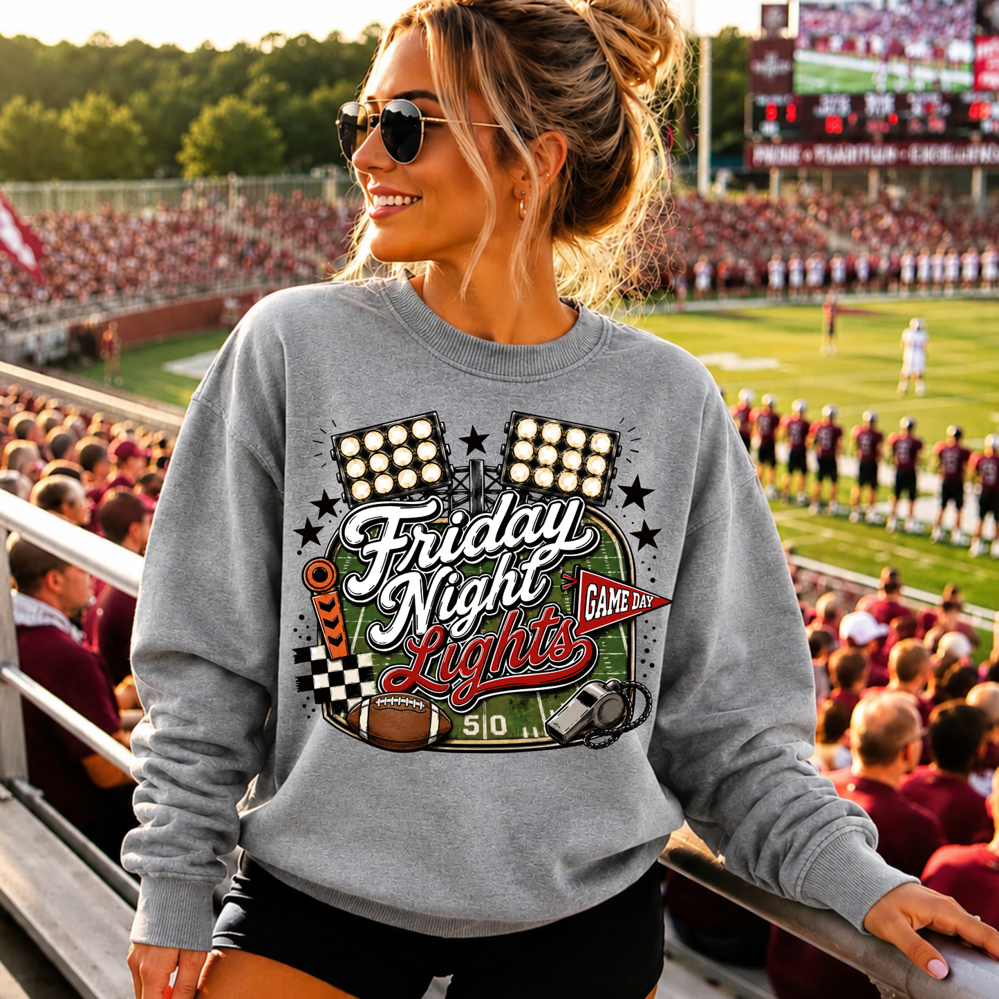 Friday Nights Lights Collage DTF Print