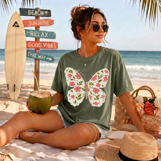 Patchwork Butterfly DTF Print