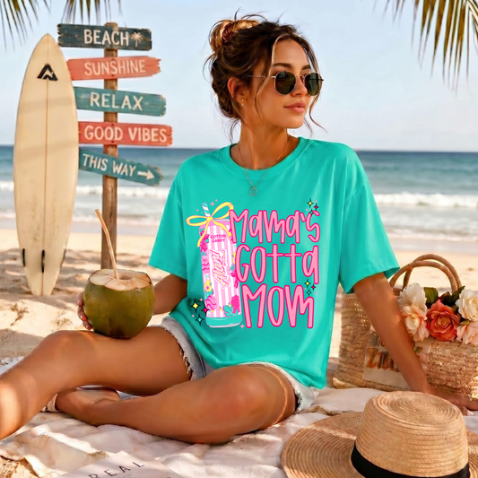 Mama's Gotta Mom Cotton Candy Drink DTF Print