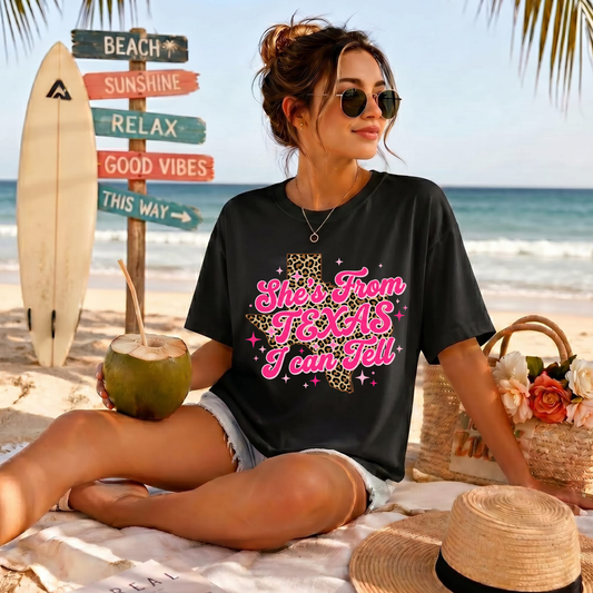 She's From Texas DTF Print