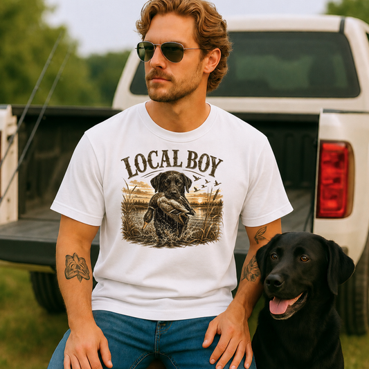 Local Boy Duck & Dog DTF Print