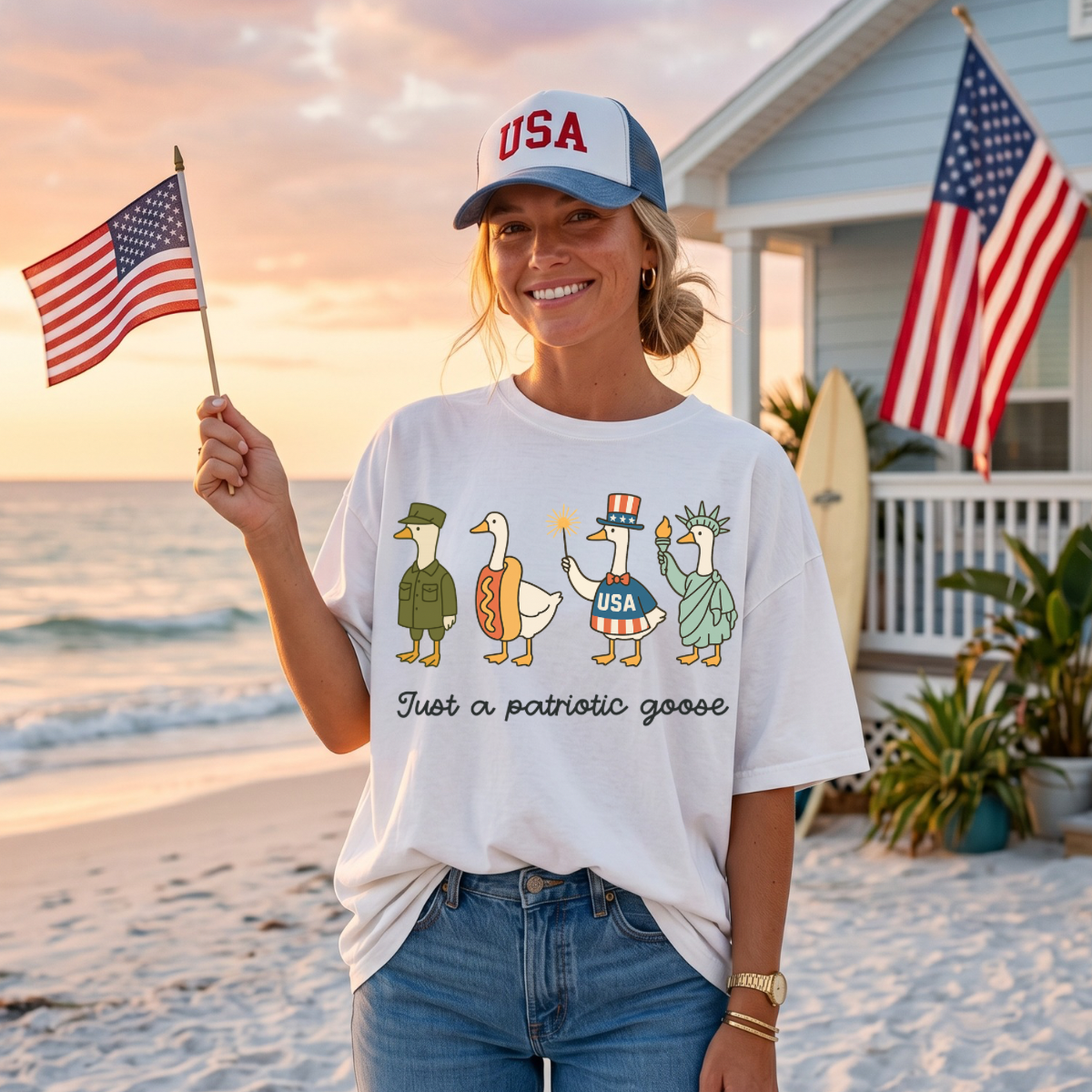 Just A Patriotic Goose  DTF Print