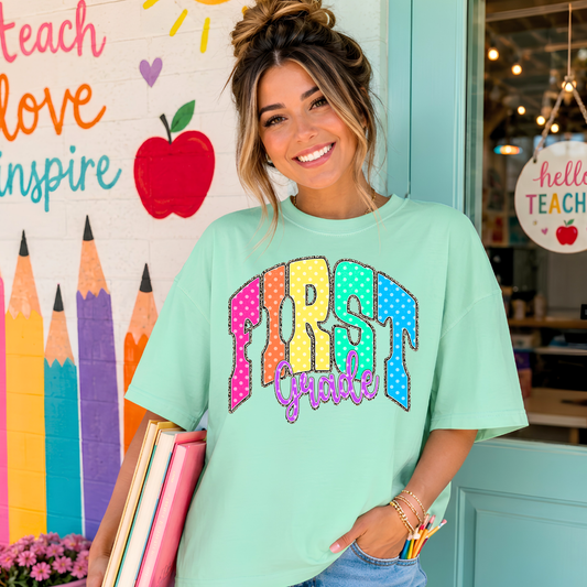 Preppy First Grade DTF Print