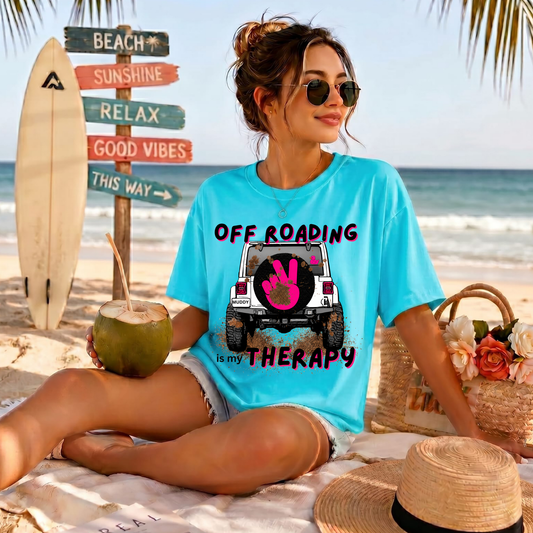 Off Roading Is My Therapy Jeep DTF Print