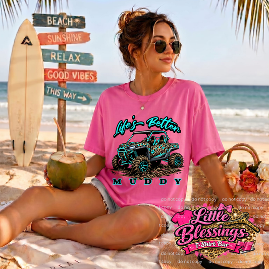 Pink Jeep & Bows DTF Print