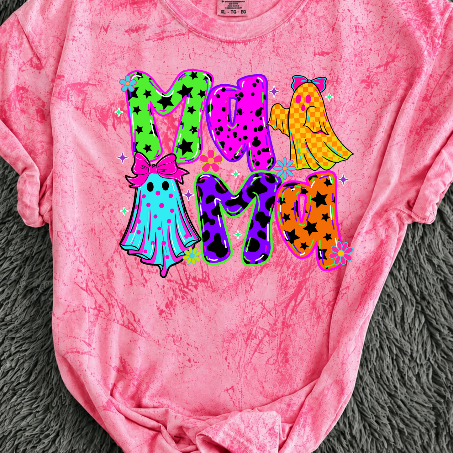 Colorful Ghost Mama DTF Print