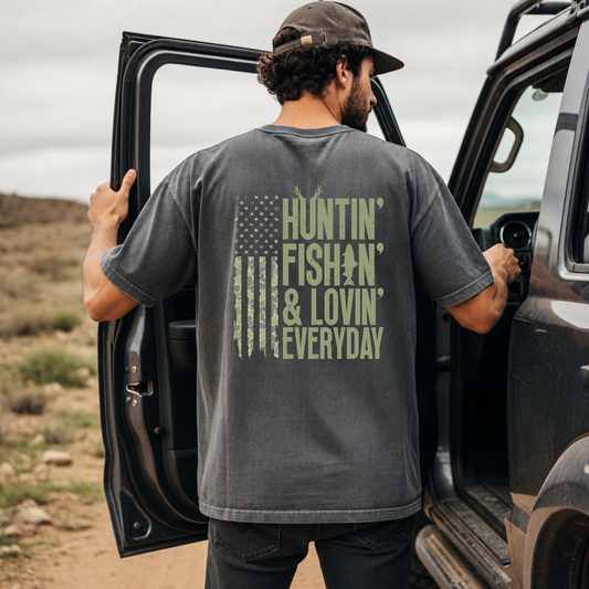 Hunting,Fishing,Loving Everyday DTF Print