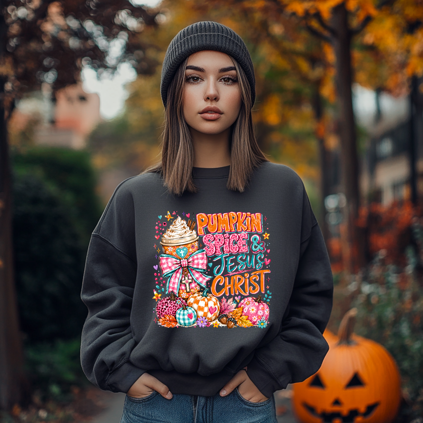 Pumpkin Spice And Jesus Christ DTF Print