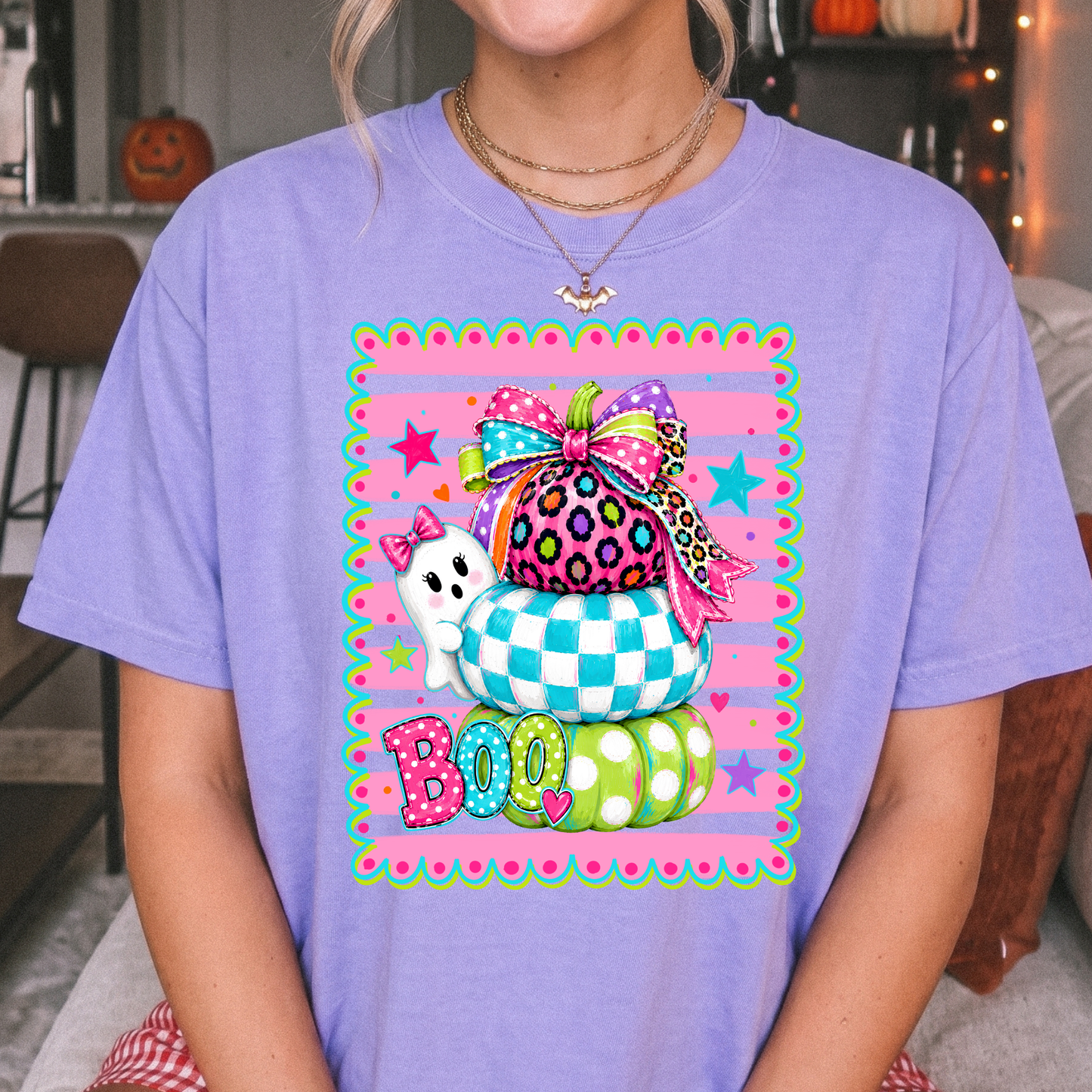 Preppy Colorful Boo DTF Print