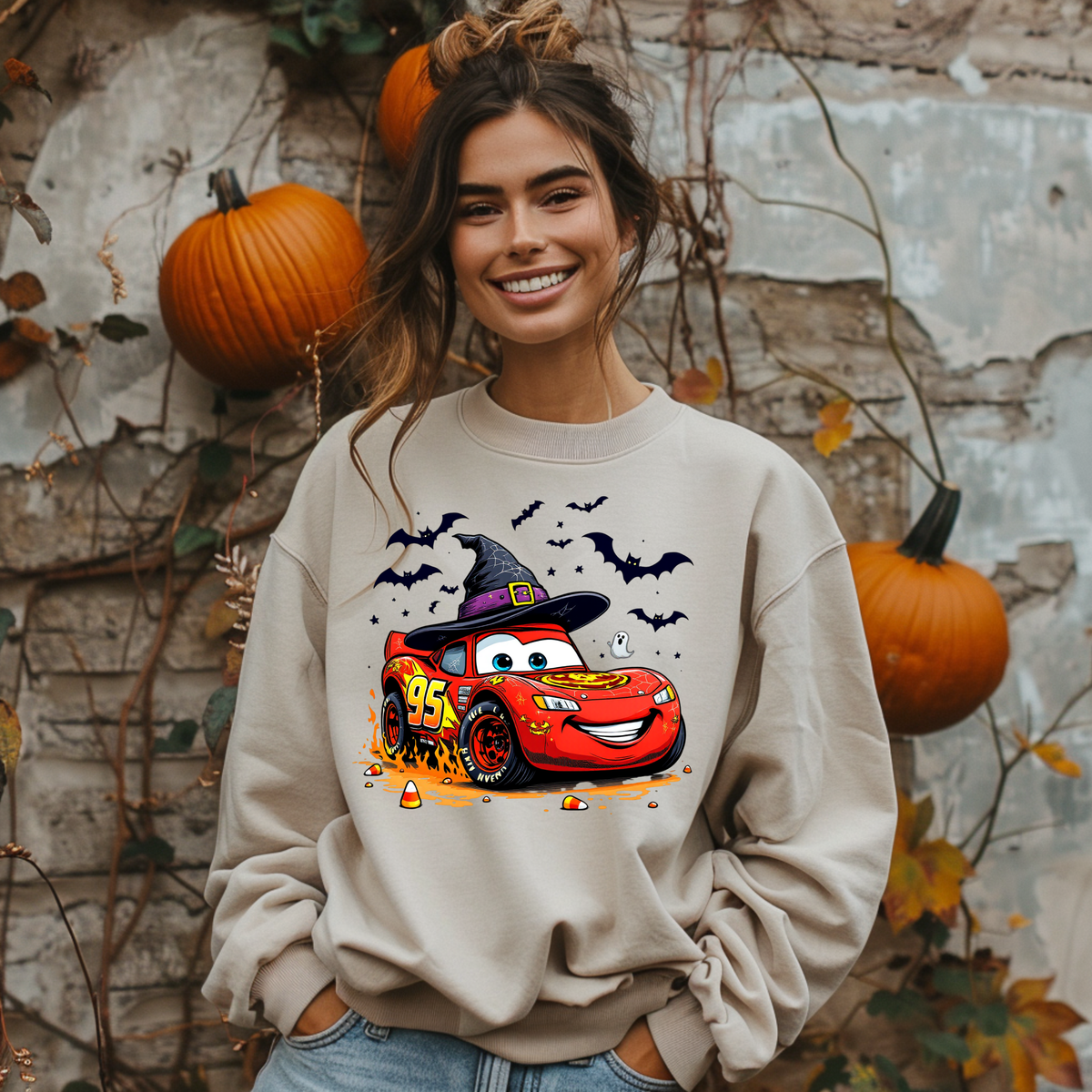 Halloween Red Car DTF Print