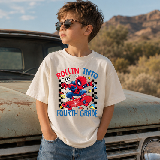 Rollin' Into Fourth Grade Spider Guy DTF Print