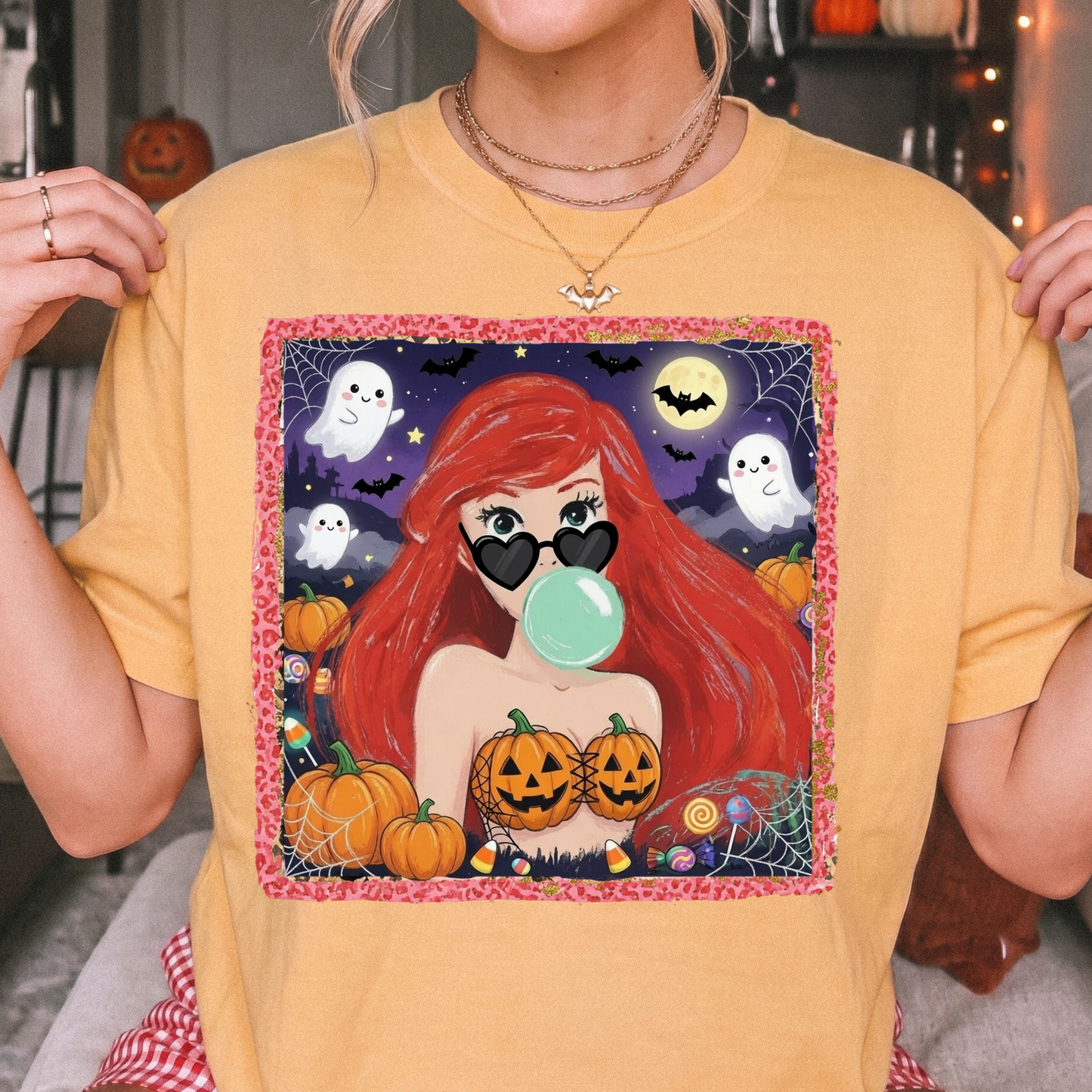Red Mermaid Halloween DTF Print