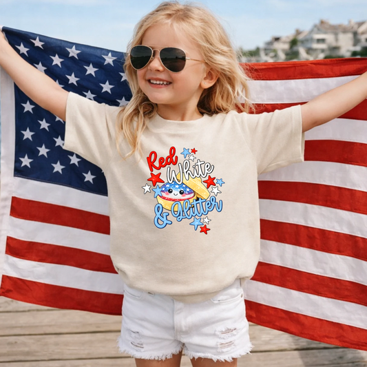 Red,White,& Glitter DTF Print