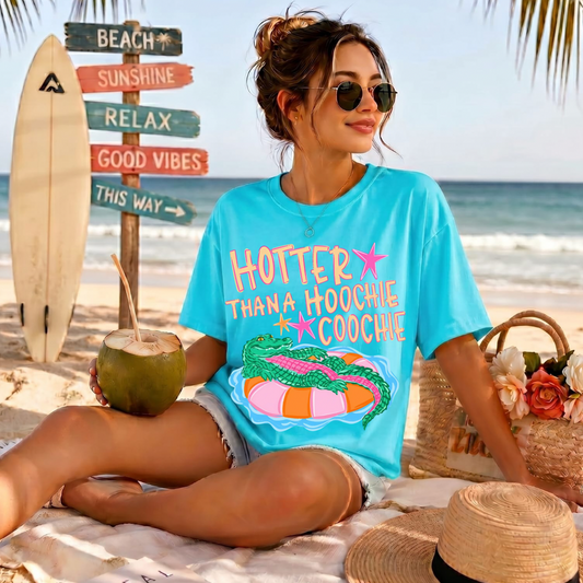 Hotter Than A Hoochie Coochie Gator DTF Print