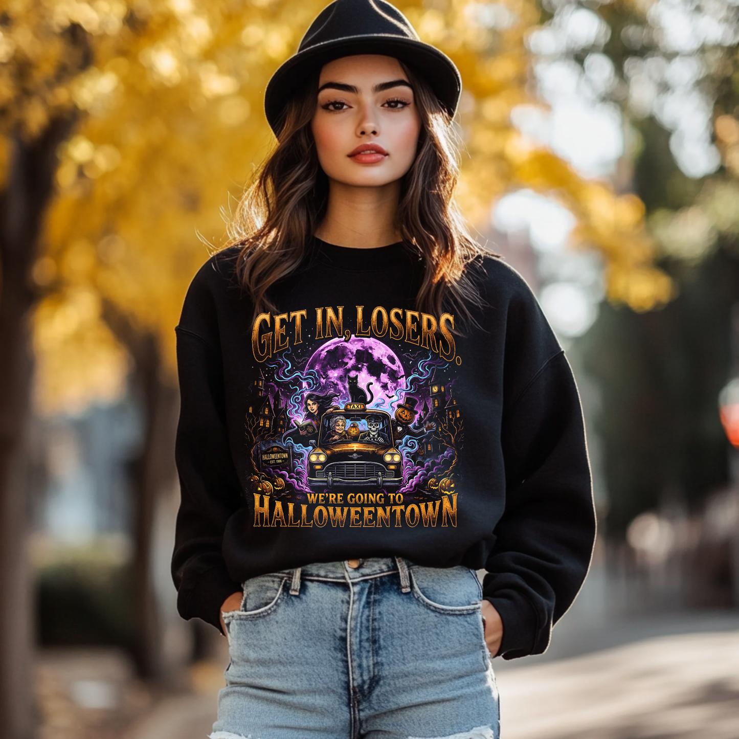 Get In Loser We're Going To Town Halloween DTF Print