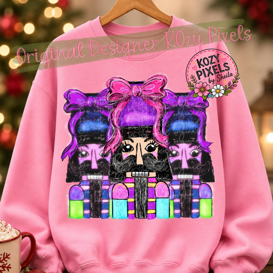 Colorful Nut Crackers DTF Print