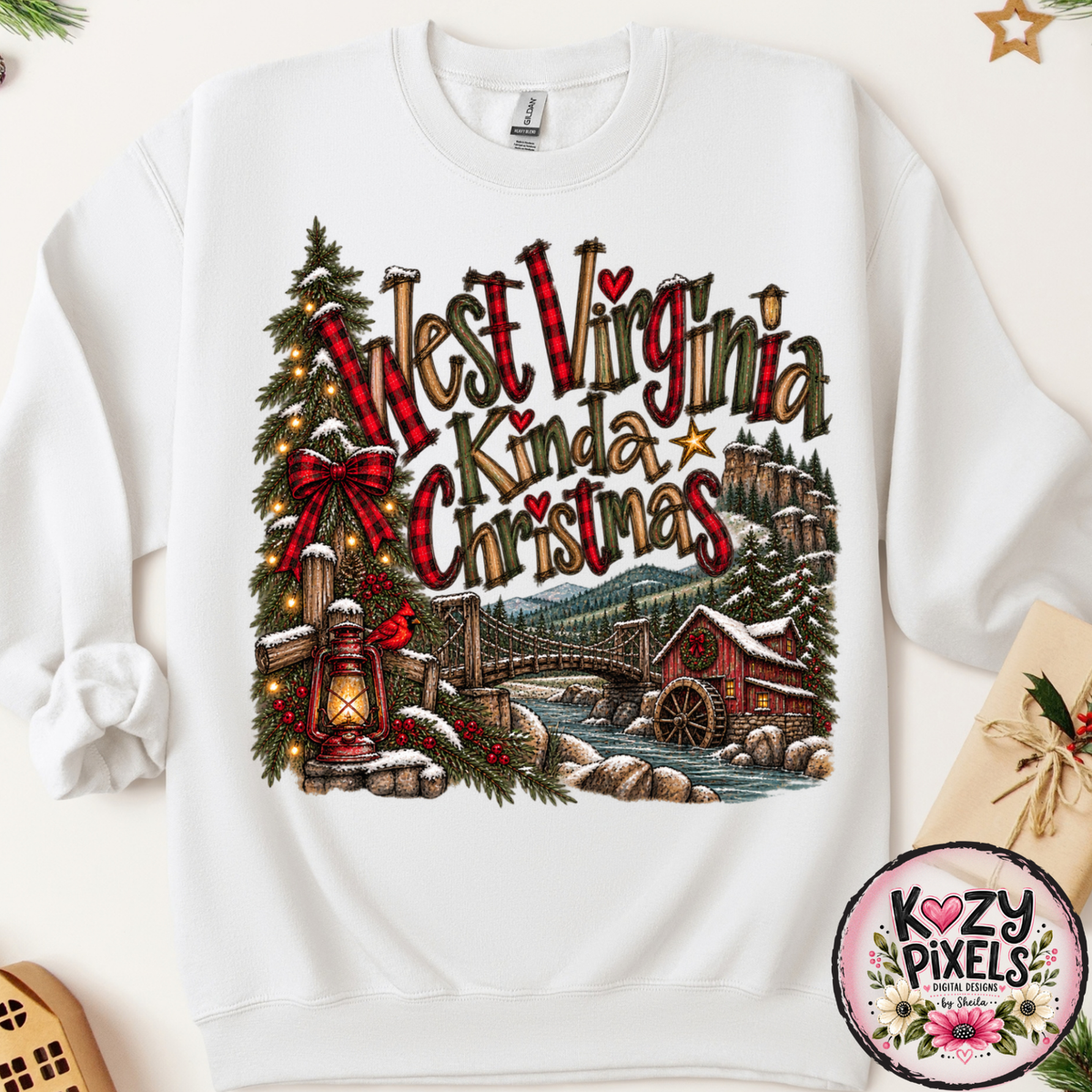 West Virginia Kinda Christmas DTF Print