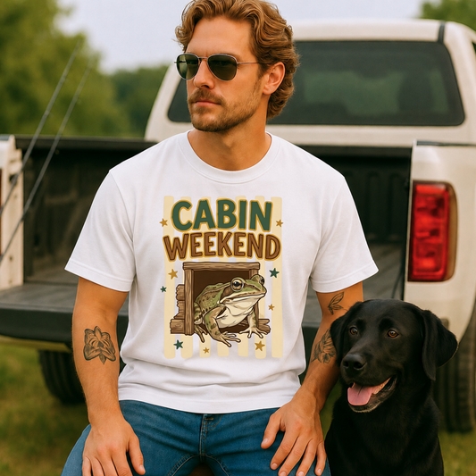 Cabin Weekend Frog DTF Print