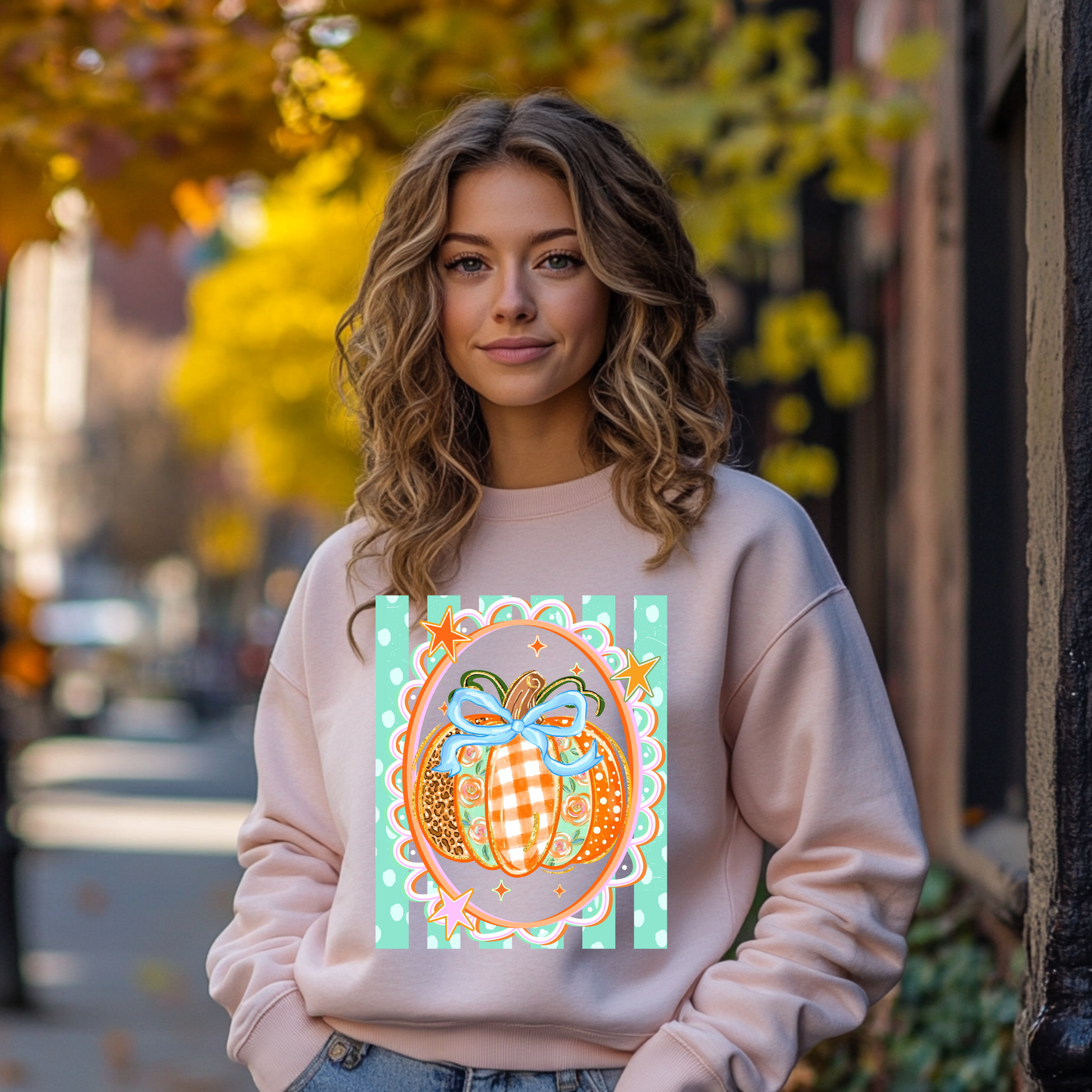 Preppy Pumpkin DTF Print