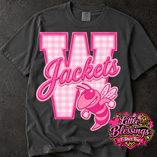 Pink W Jackets DTF Print
