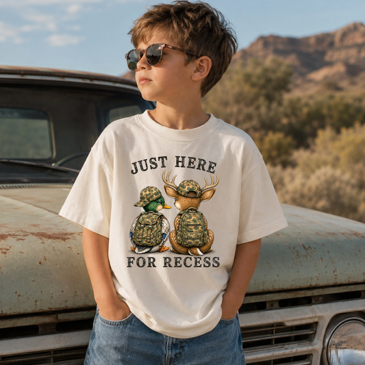 Just Here For Recess Duck And Deer DTF Print