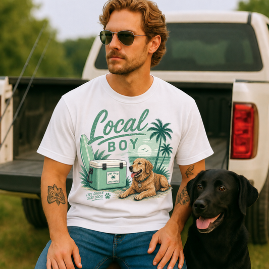 Local Boy Beach Dog DTF Print