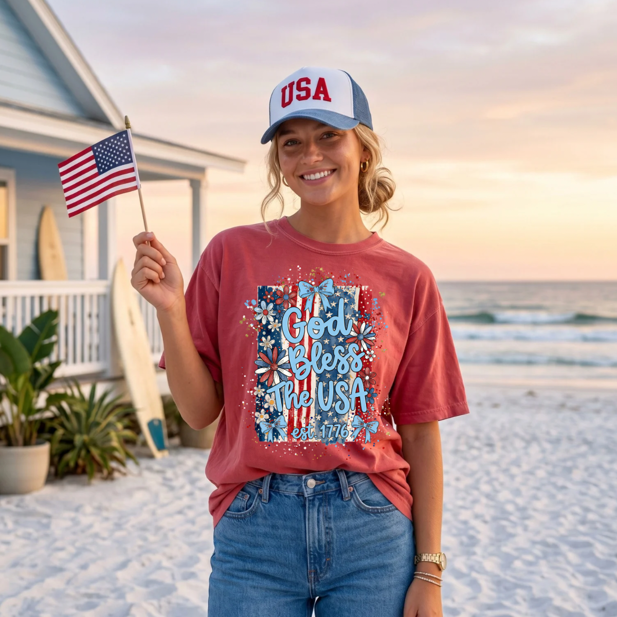 God Bless The USA DTF Print