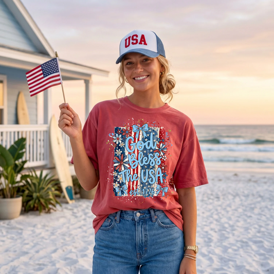 God Bless The USA DTF Print