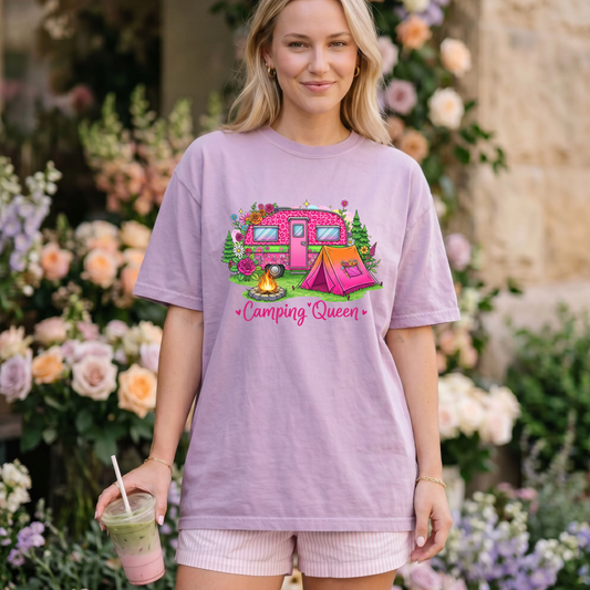 Camping Queen DTF Print