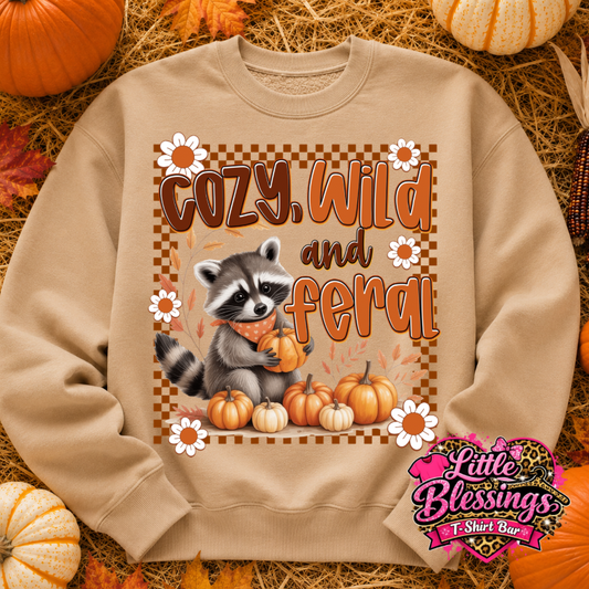 Cozy,Wild And Feral Raccon DTF Print