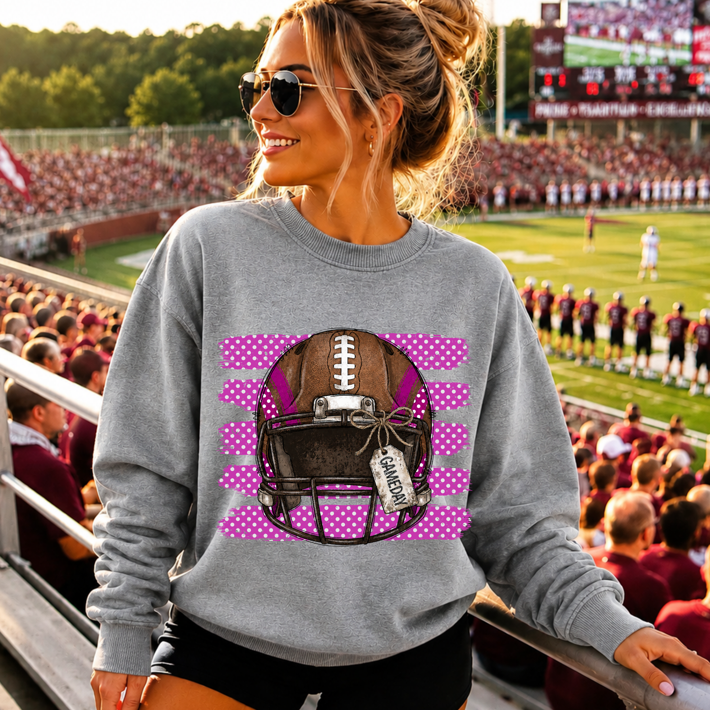 Purple Football Helmet DTF Print
