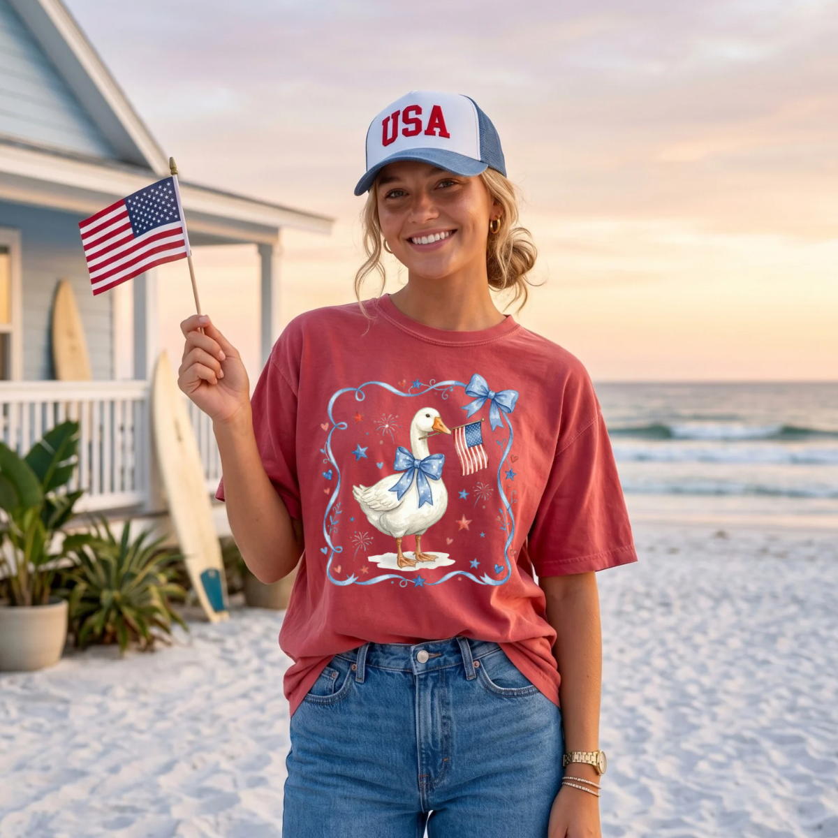 4th Of July Goose  DTF Print