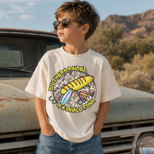 Southern Raised In A Small Town Yellow Fisher DTF Print