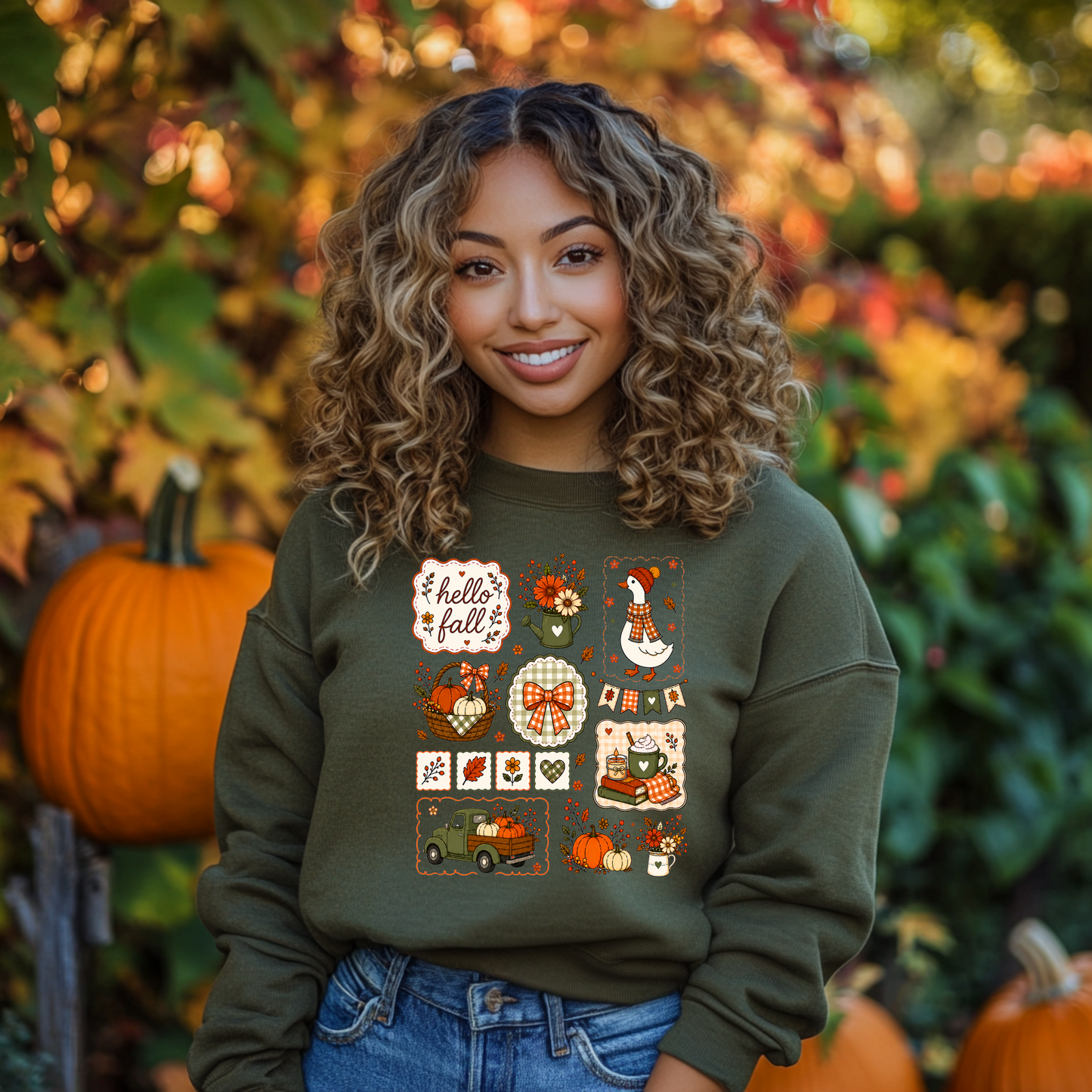 Vintage Fall With Goose DTF Print