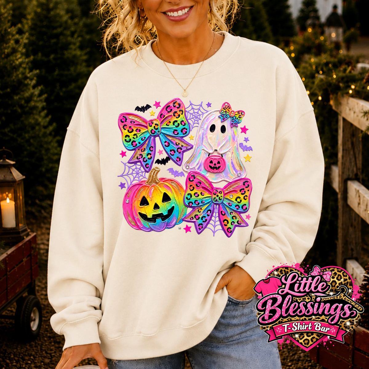 Colorful Ghost Collage DTF Print