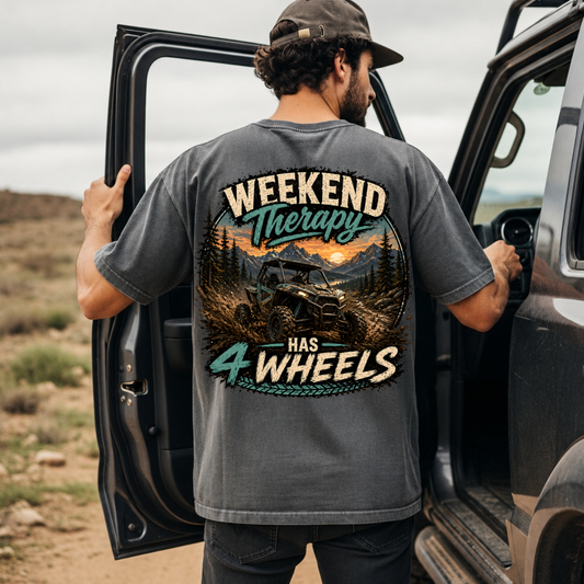 Weekend Therapy Has 4 Wheels DTF Print