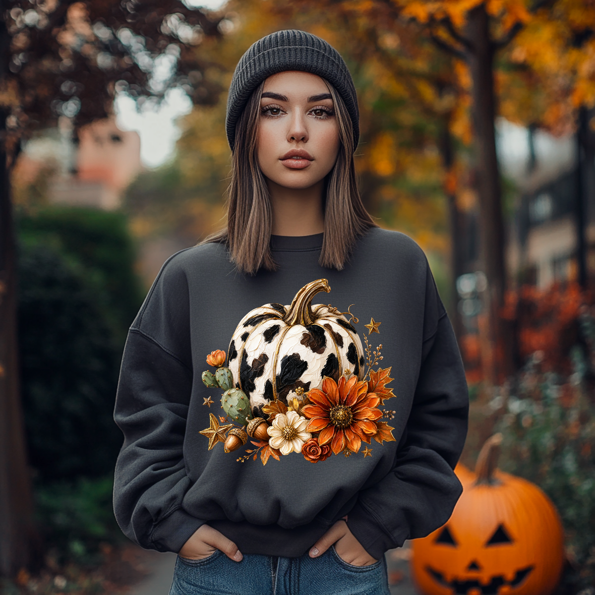 Western Pumpkin DTF Print