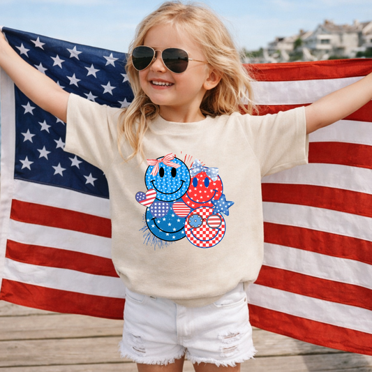 4th Of July Smiley Face DTF Print